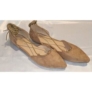 Chinese Laundry Womens Ballet Flats Lace Up Ankle Strap Wrap Nude Beige Size 11